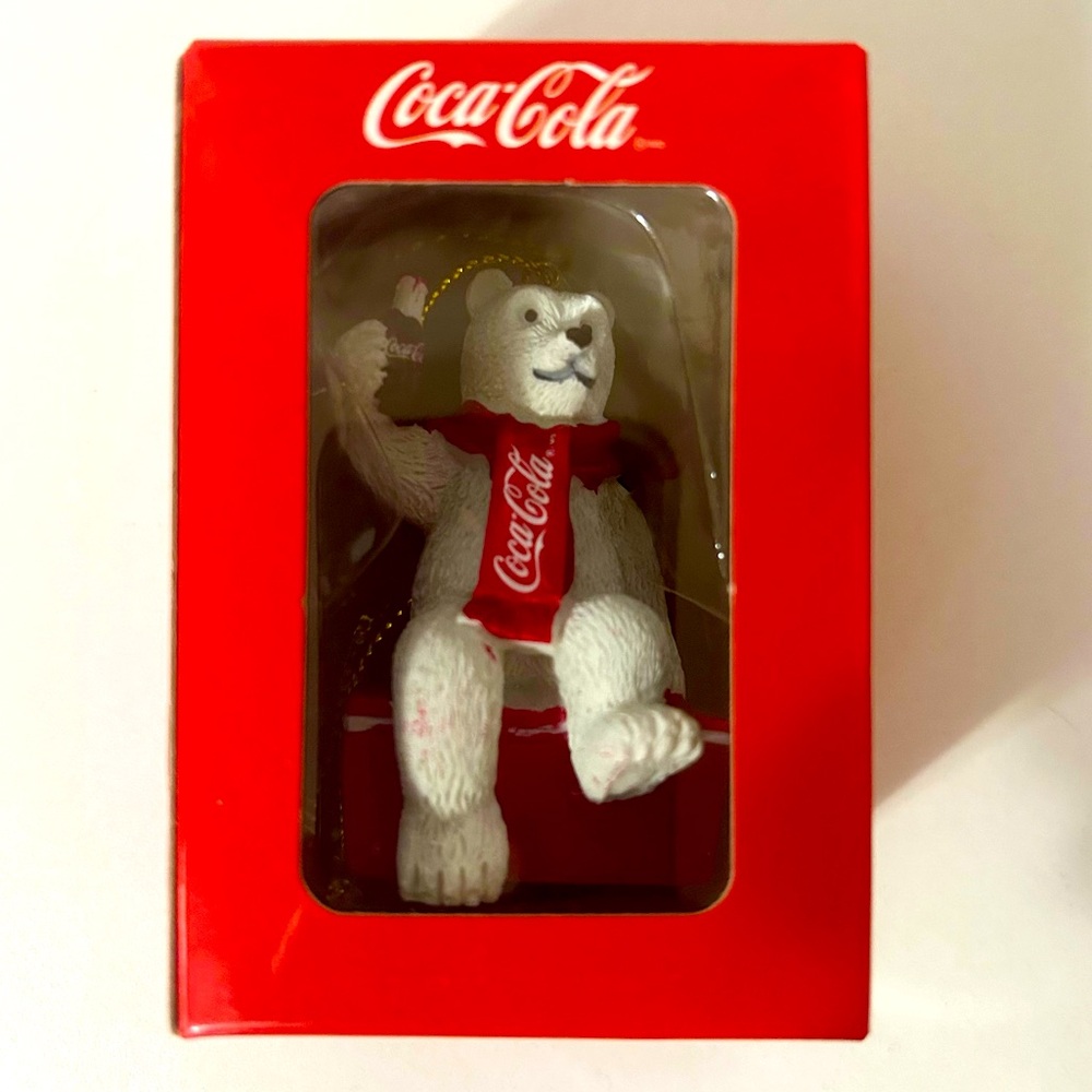Coca Cola Polar Bear Christmas Ornament Decorations In Box
